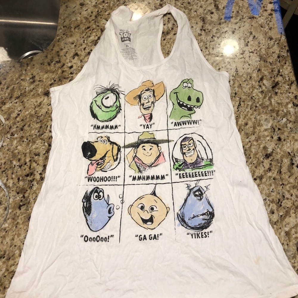 Disneys Pixar White Tank Top